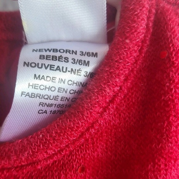 youngland baby doll newborn dress 3/6 red‎ sparkly with bow dressy - Picture 4 of 6